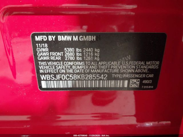 2019 BMW M5 WBSJF0C58KB285542 Photo 8