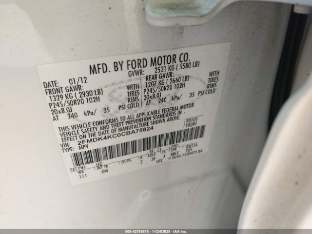 2012 FORD EDGE 2FMDK4KC0CBA75824 Photo 8