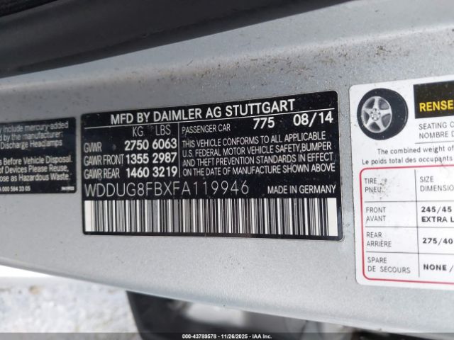 2015 MERCEDES-BENZ S 550 WDDUG8FBXFA119946 Photo 8