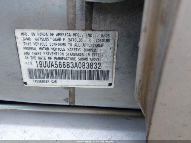 2003 ACURA TL 19UUA56683A083832 Photo 8