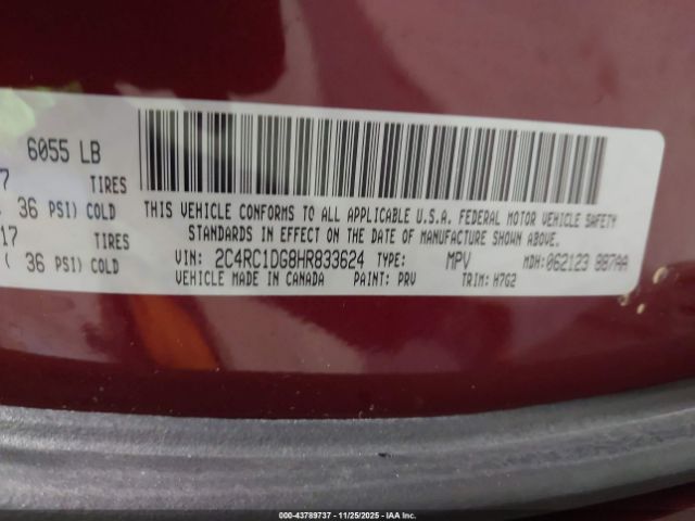 2017 CHRYSLER PACIFICA 2C4RC1DG8HR833624 Photo 8