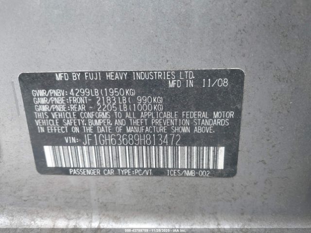 2009 SUBARU IMPREZA OUTBACK SPORT JF1GH63689H813472 Photo 8