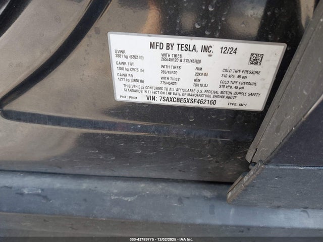 2025 TESLA MODEL X 7SAXCBE5XSF462160 Photo 8