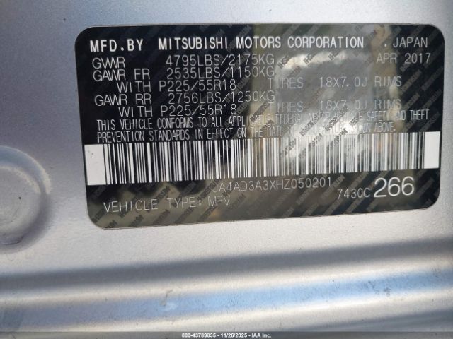 2017 MITSUBISHI OUTLANDER JA4AD3A3XHZ050201 Photo 8