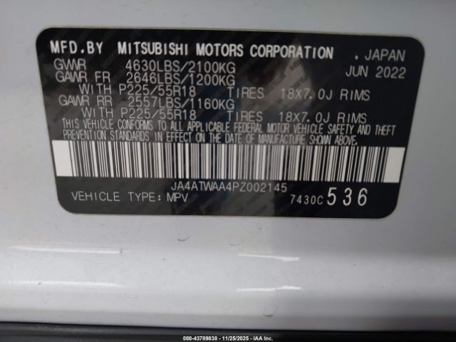 2023 MITSUBISHI ECLIPSE CROSS JA4ATWAA4PZ002145 Photo 8