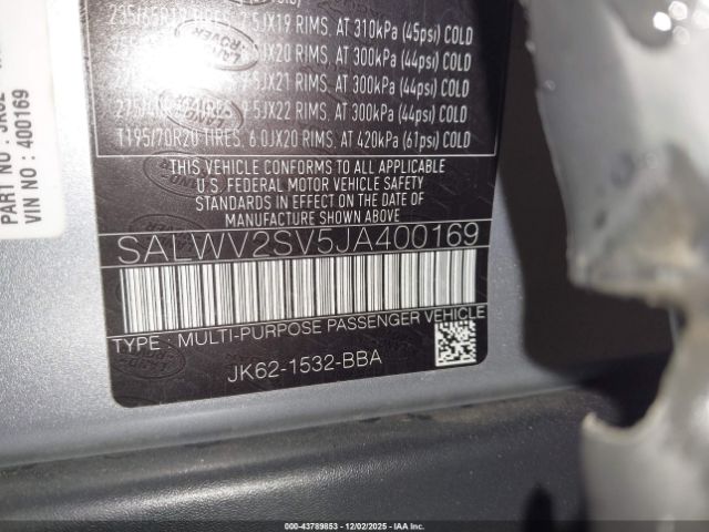 2018 LAND ROVER RANGE ROVER SPORT SALWV2SV5JA400169 Photo 8