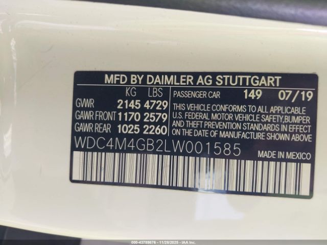 2020 MERCEDES-BENZ GLB 250 WDC4M4GB2LW001585 Photo 8