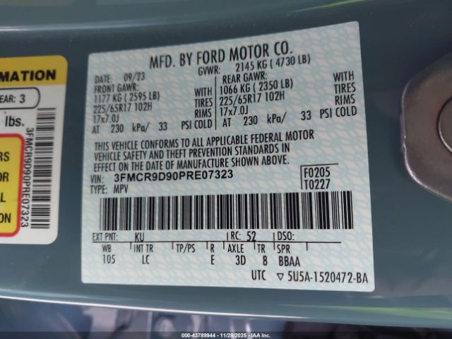 2023 FORD BRONCO SPORT 3FMCR9D90PRE07323 Photo 8