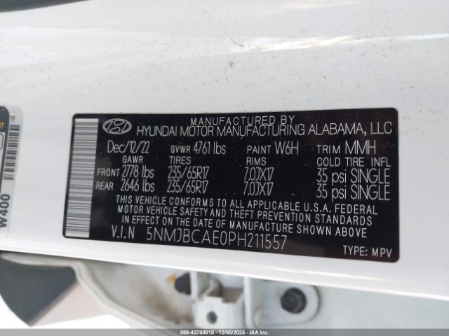2023 HYUNDAI TUCSON 5NMJBCAE0PH211557 Photo 8