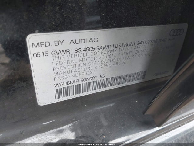 2016 AUDI A4 WAUBFAFL6GN001193 Photo 8