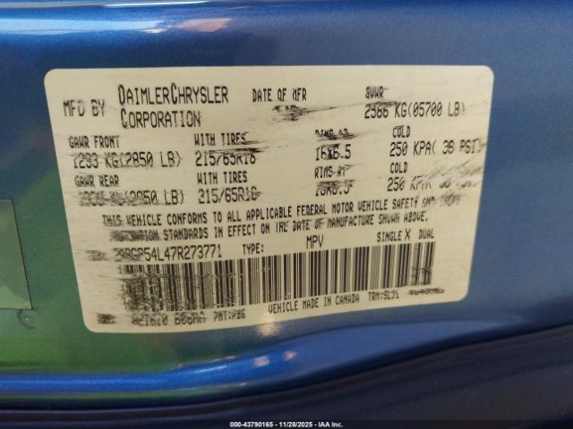 2007 CHRYSLER TOWN & COUNTRY 2A8GP54L47R273771 Photo 8