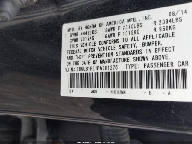 2015 ACURA TLX 19UUB1F31FA001276 Photo 8