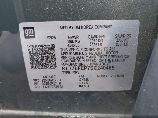 2025 CHEVROLET TRAX KL77LFEP7SC240465 Photo 8