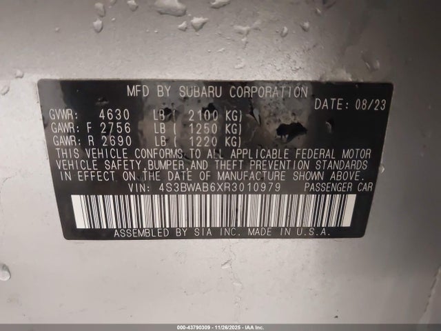 4S3BWAB6XR3010979 Subaru Legacy