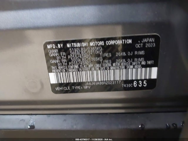 2024 MITSUBISHI OUTLANDER JA4J4VA86RZ023117 Photo 8