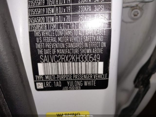 2019 LAND ROVER RANGE ROVER EVOQUE SALVC2RX2KH330549 Photo 8