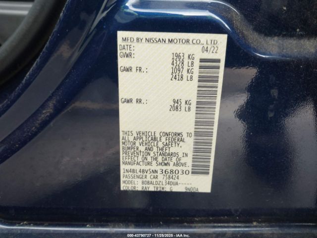 2022 NISSAN ALTIMA 1N4BL4BV5NN368030 Photo 8