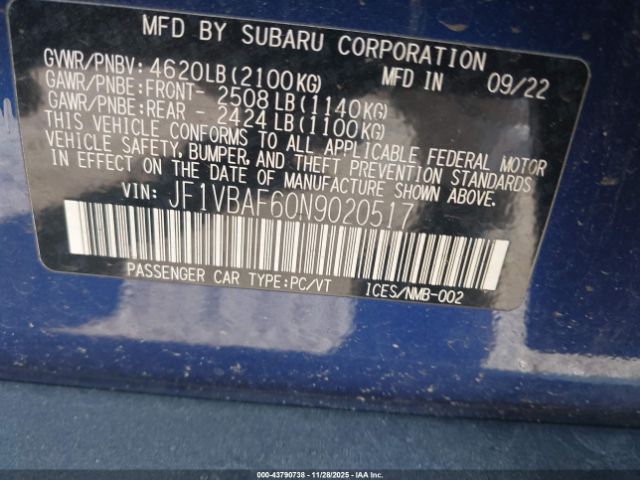 2022 SUBARU WRX JF1VBAF60N9020517 Photo 8