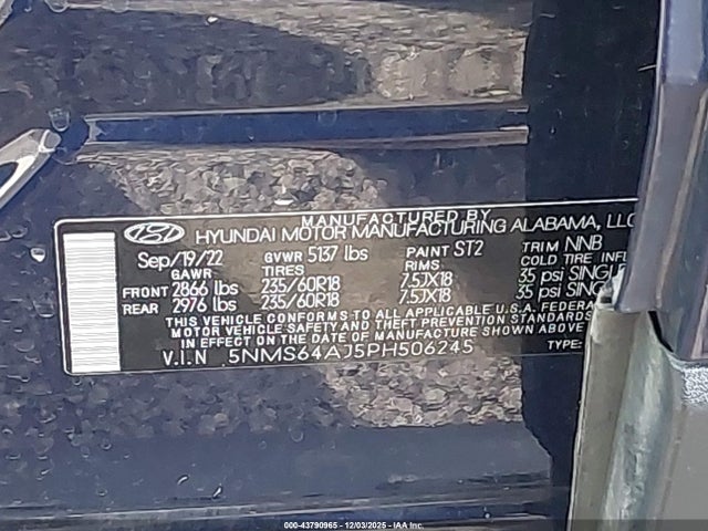 2023 HYUNDAI SANTA FE 5NMS64AJ5PH506245 Photo 8