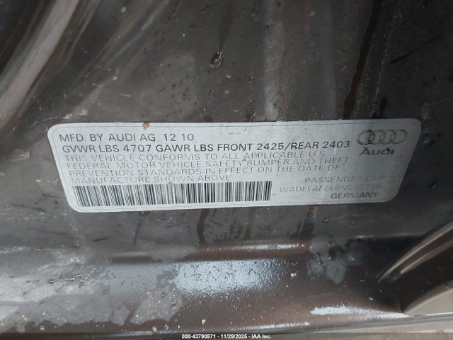 2011 AUDI A4 WAUEFAFL6BN037746 Photo 8