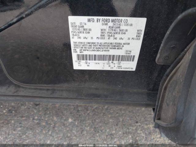 2016 FORD EDGE 2FMPK3J95GBC21699 Photo 8