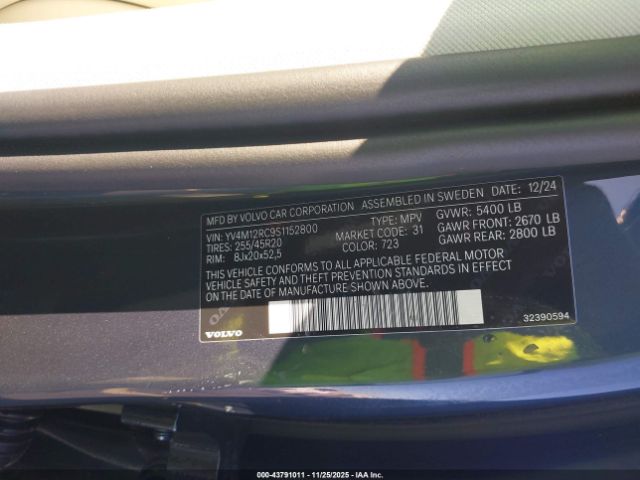 2025 VOLVO XC60 YV4M12RC9S1152800 Photo 8