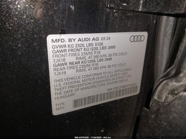 2024 AUDI Q3 WA1DECF36R1115807 Photo 8