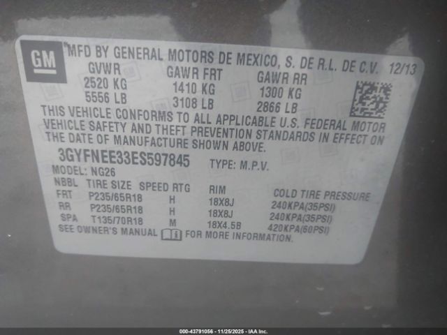 2014 CADILLAC SRX 3GYFNEE33ES597845 Photo 8