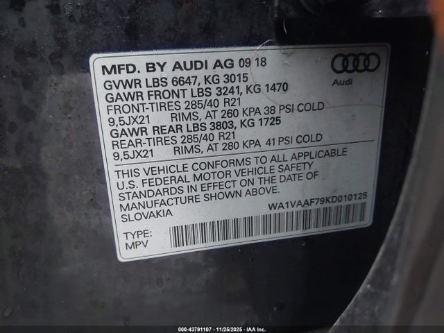 2019 AUDI Q7 WA1VAAF79KD010125 Photo 8
