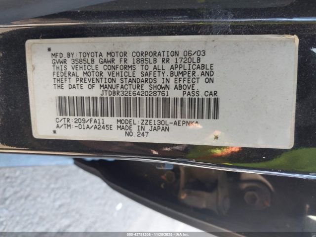 2004 TOYOTA COROLLA JTDBR32E642028761 Photo 8