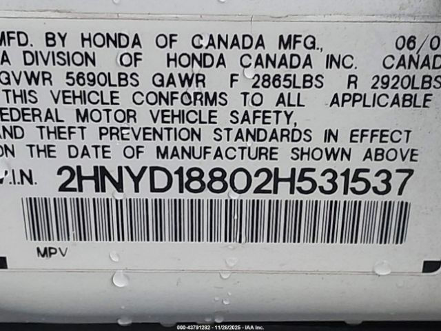 2002 ACURA MDX 2HNYD18802H531537 Photo 8