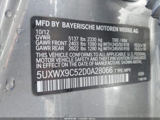 2013 BMW X3 5UXWX9C52D0A28066 Photo 8