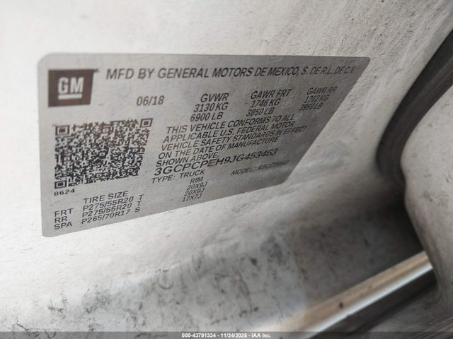 3GCPCPEH9JG453463 Chevrolet Silverado 1500 Custom