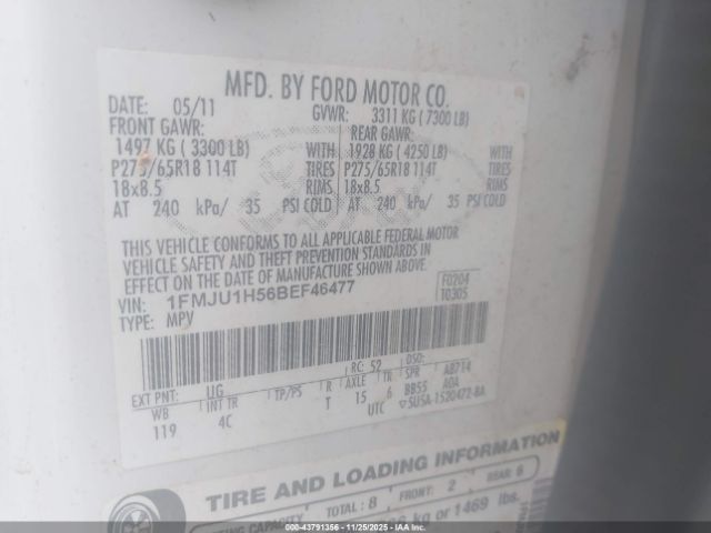 2011 FORD EXPEDITION 1FMJU1H56BEF46477 Photo 8