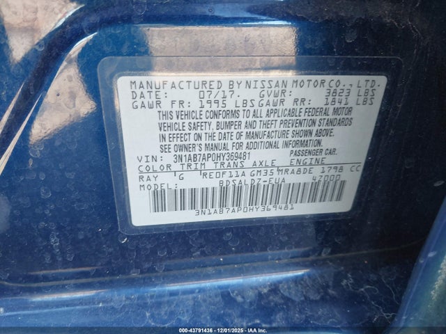 3N1AB7AP0HY369481 Nissan SENTRA SV