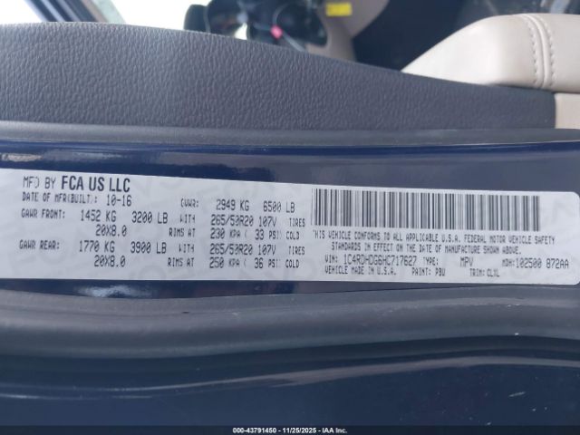 2017 DODGE DURANGO 1C4RDHDG6HC717627 Photo 8