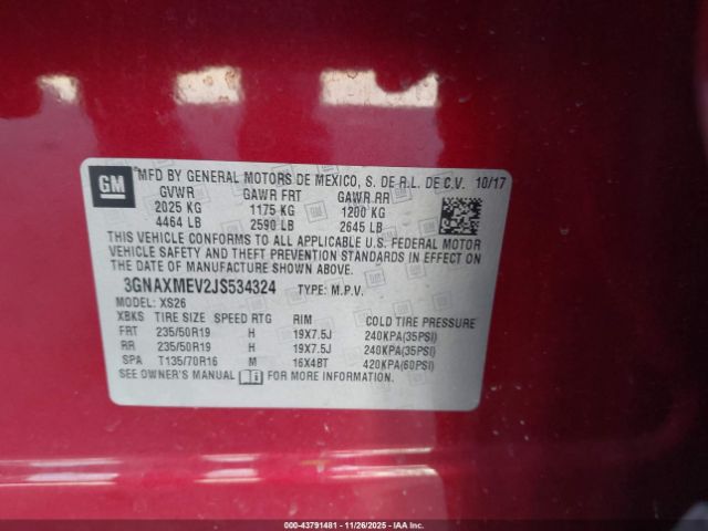 2018 CHEVROLET EQUINOX 3GNAXMEV2JS534324 Photo 8