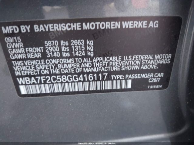 2016 BMW 750I WBA7F2C58GG416117 Photo 8