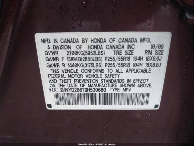 2009 ACURA MDX 2HNYD28679H530660 Photo 8