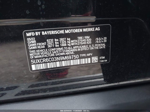 5UXCR6C03N9M69750 BMW X5 Xdrive40i