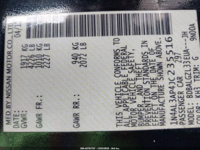 2018 NISSAN ALTIMA 1N4AL3AP4JC235516 Photo 8