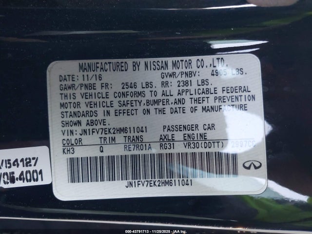 JN1FV7EK2HM611041 Infiniti Q60 3.0t Red Sport 400
