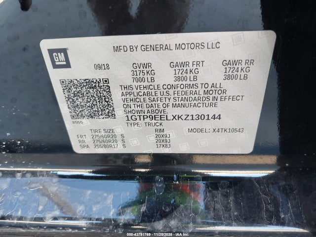 1GTP9EELXKZ130144 GMC Sierra 1500 At4