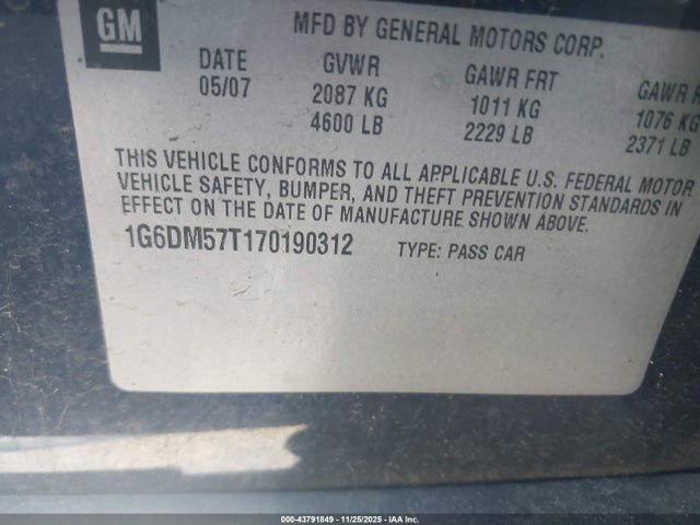 2007 CADILLAC CTS 1G6DM57T170190312 Photo 8