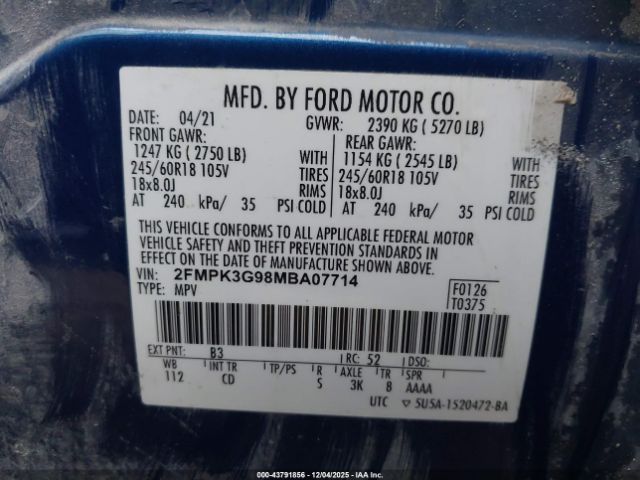 2021 FORD EDGE 2FMPK3G98MBA07714 Photo 8