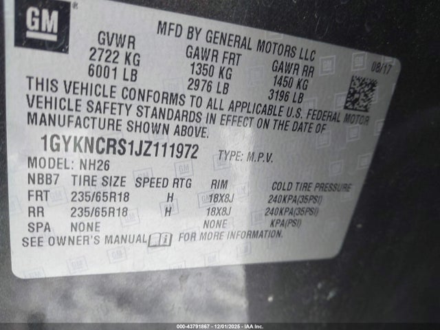 2018 CADILLAC XT5 1GYKNCRS1JZ111972 Photo 8