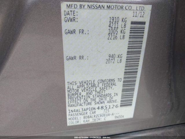 2013 NISSAN ALTIMA 1N4AL3AP1DN485126 Photo 8