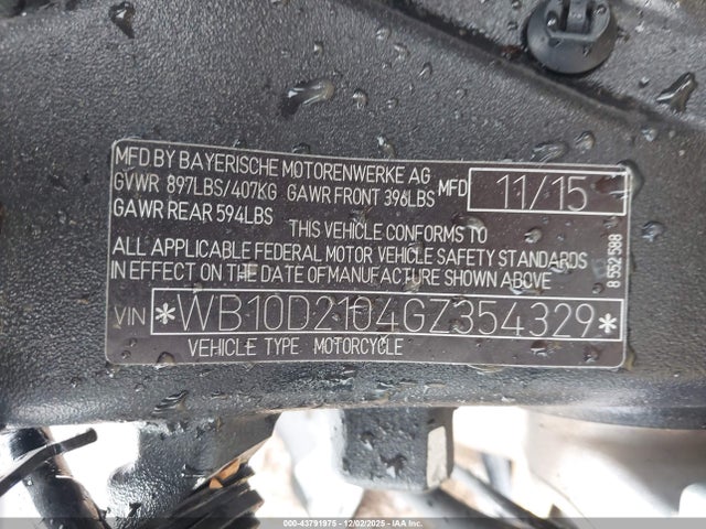 2016 BMW S 1000 WB10D2104GZ354329 Photo 9