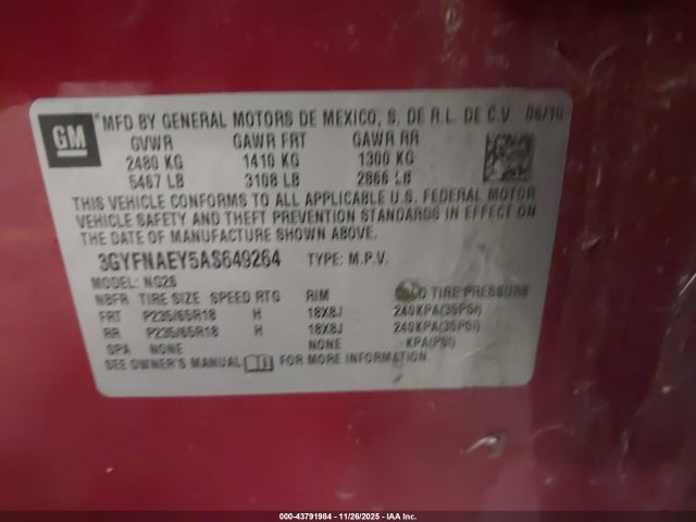 2010 CADILLAC SRX 3GYFNAEY5AS649264 Photo 8