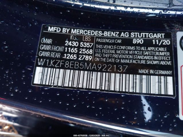 2021 MERCEDES-BENZ E 350 W1KZF8EB5MA922137 Photo 8